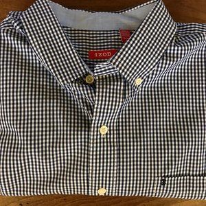 Men's IZOD navy /white check shirt XL